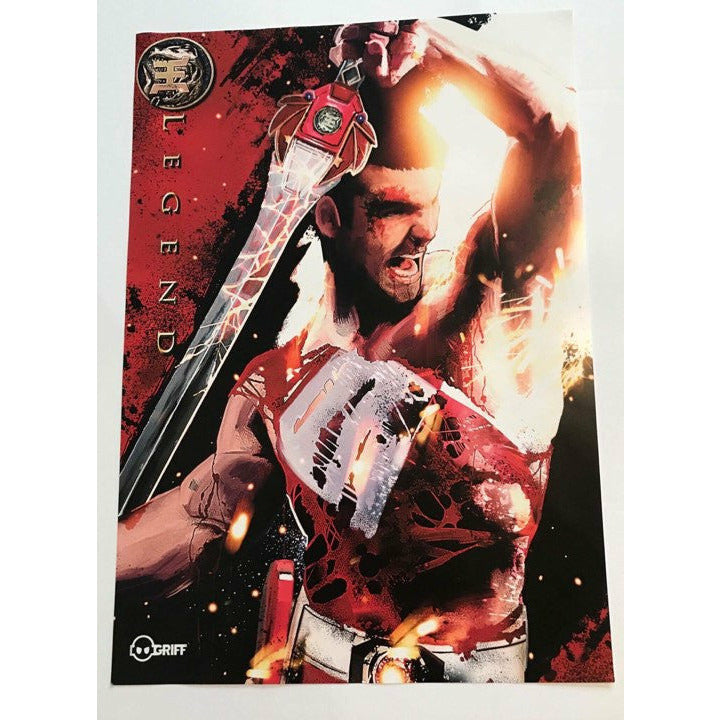 Battle Damaged Red Ranger 11x16.5 - St. John Enterprises