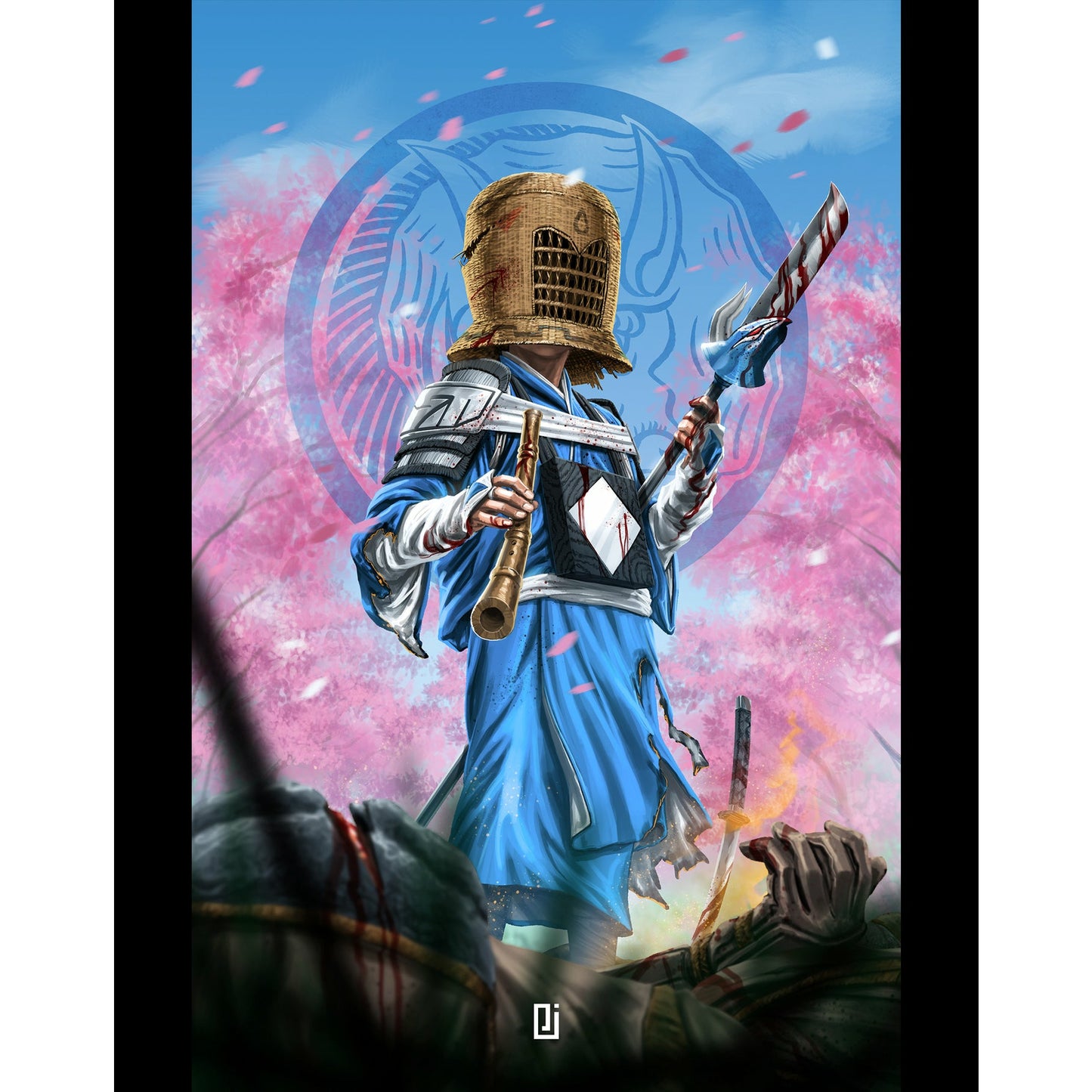 Samurai Blue Feudal Japan Era Print | Austin St. John