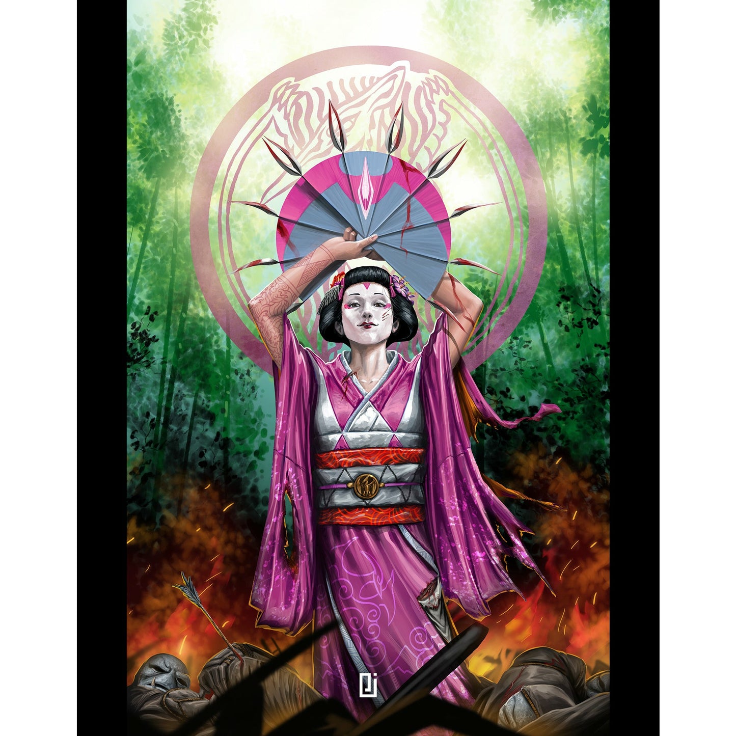 Samurai Pink Feudal Japan Era Print | Austin St. John