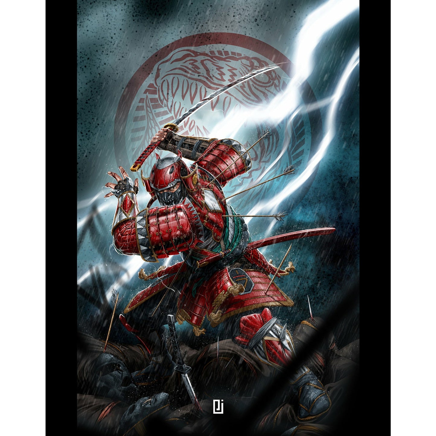 Samurai Red Feudal Japan Era Print | Austin St. John