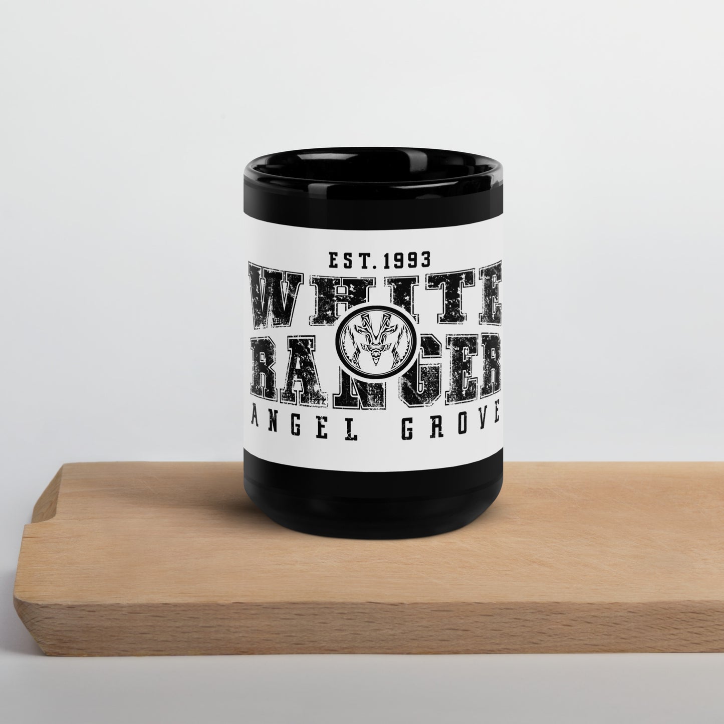 White Ranger Black Glossy Mug - St. John Enterprises