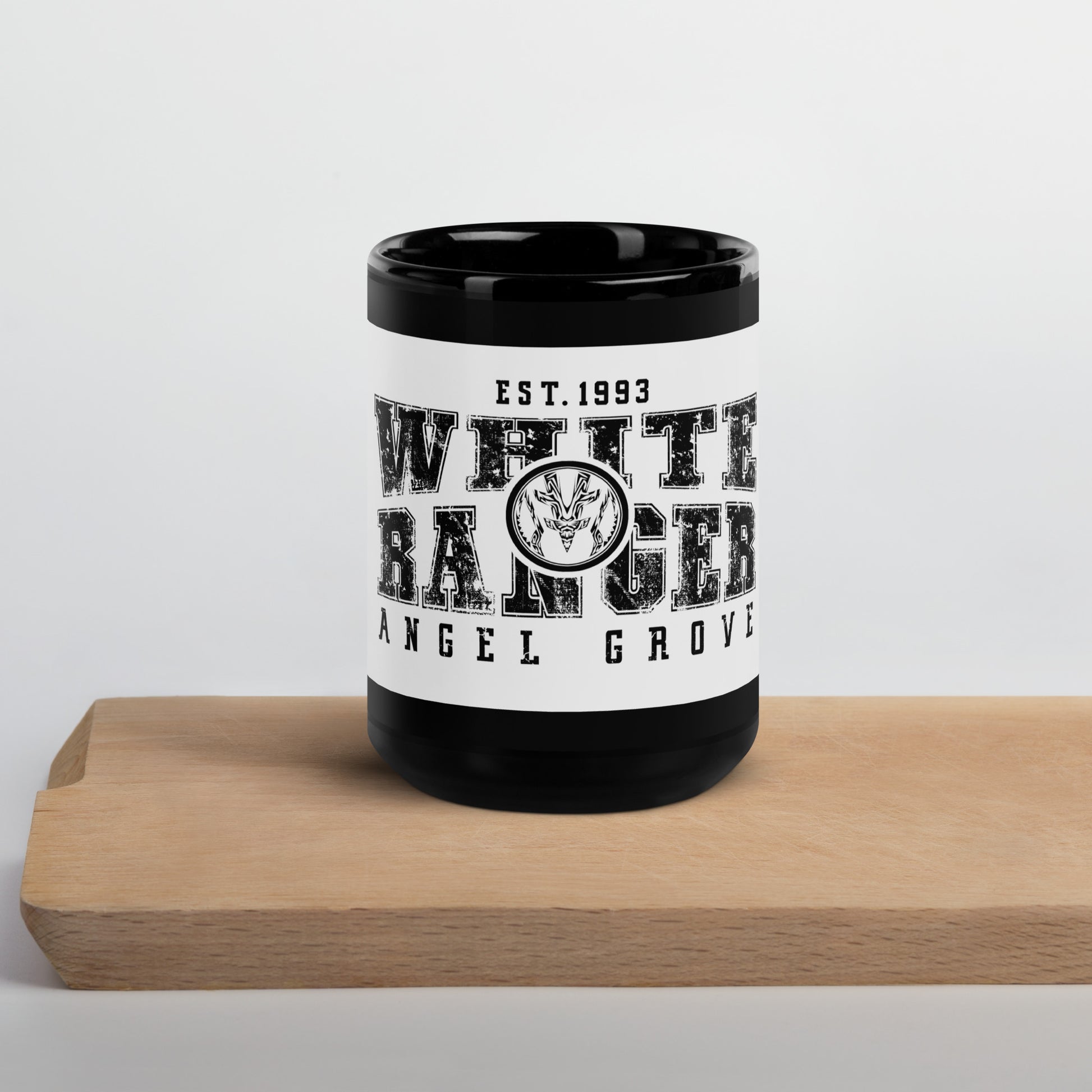 White Ranger Black Glossy Mug - St. John Enterprises