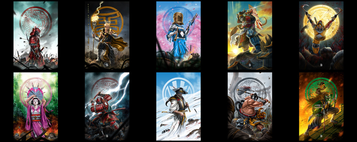 All 10 Peejay Power Rangers art pieces