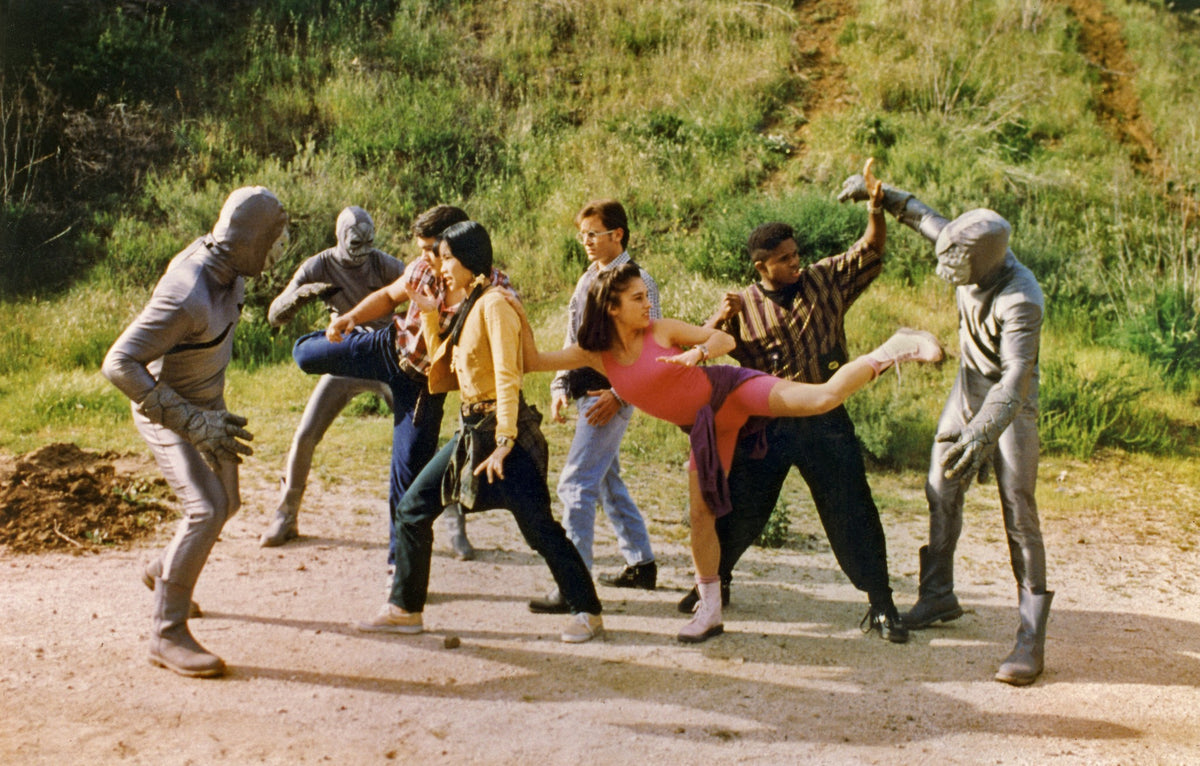 Power Rangers fight scene filmed in Griffith Park near Bronson Canyon, the 1960s Batman TV Batcave entrance, hand-signed by Austin St. John
