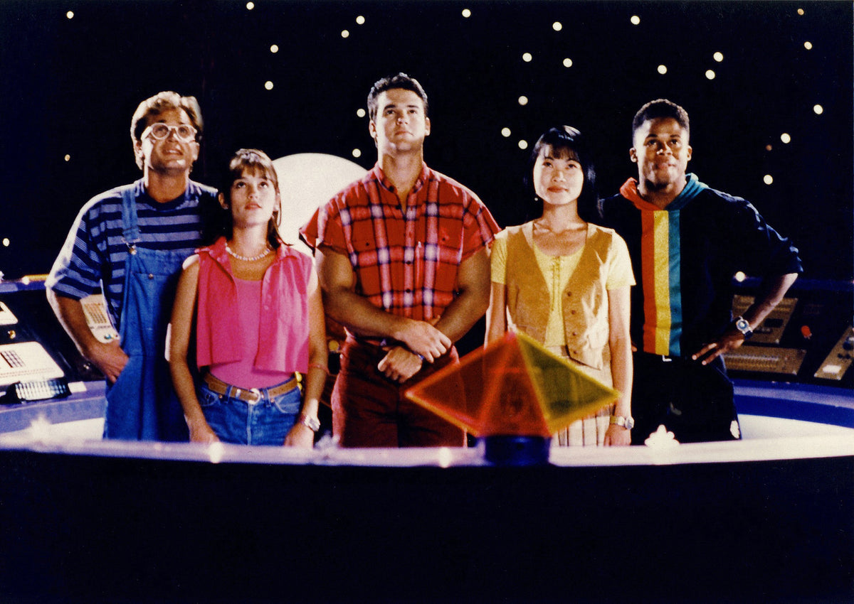 Unmasked cast in the Command Center, photo by Bruce