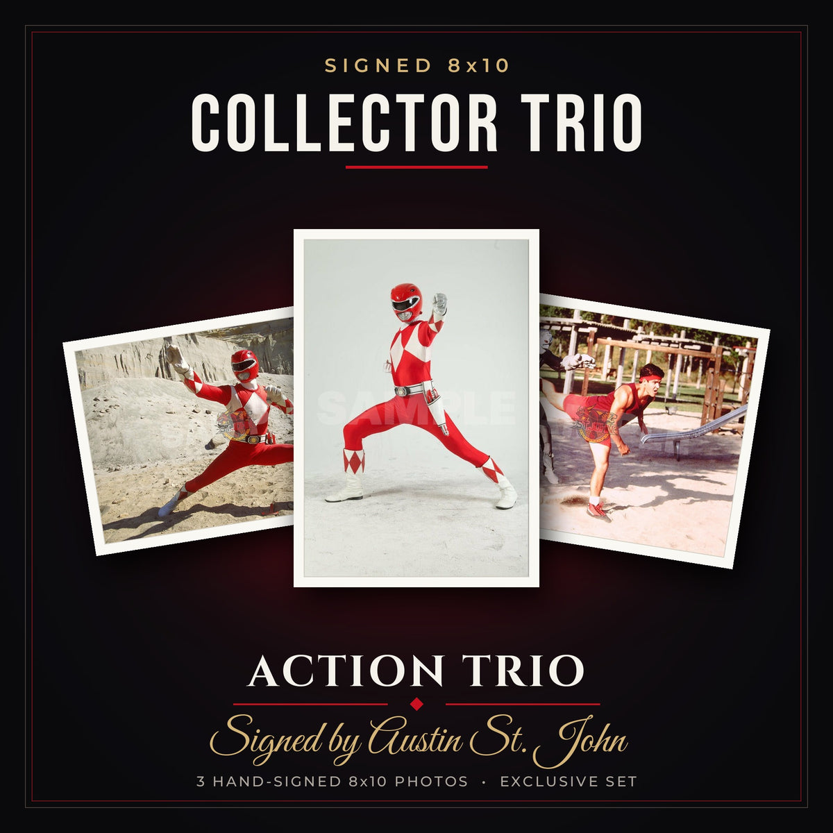 Signed 8x10 Collector Trio — Action Set