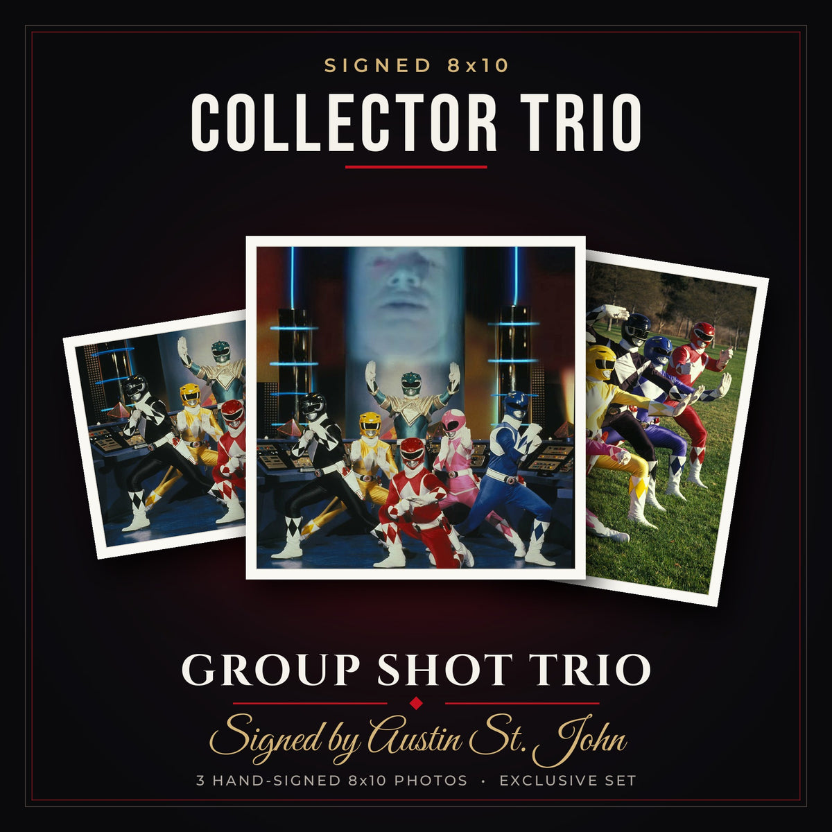 Signed 8x10 Collector Trio — Group Shot Set