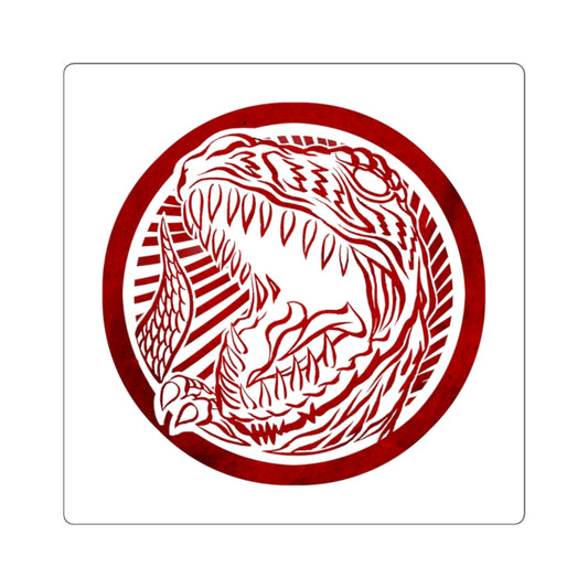 MMPR Red Ranger Square Sticker - St. John Enterprises