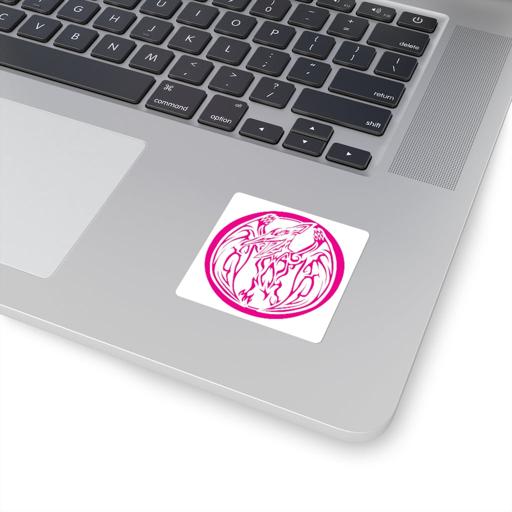 MMPR Pink Ranger Square Sticker - St. John Enterprises