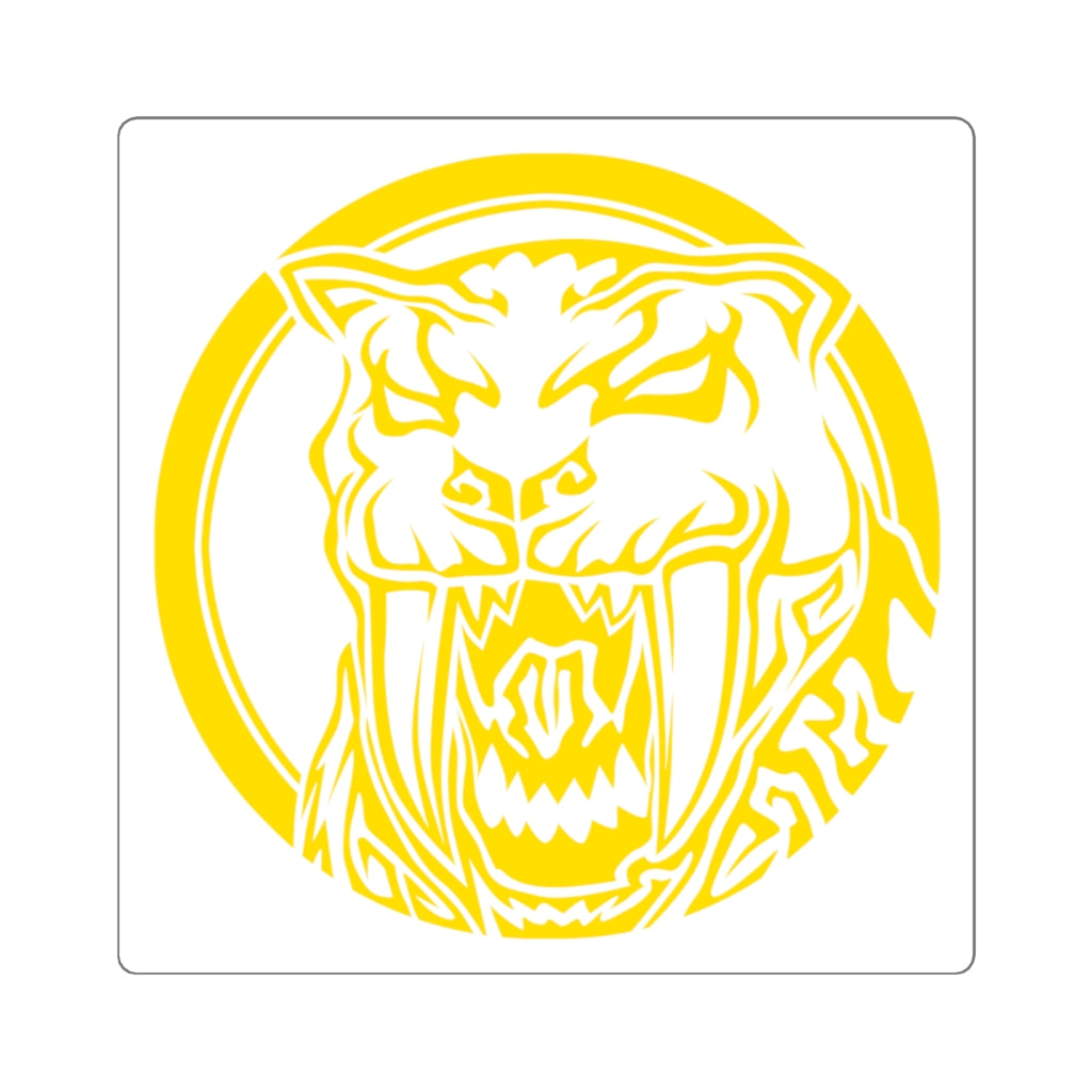 MMPR Yellow Ranger Square Sticker - St. John Enterprises
