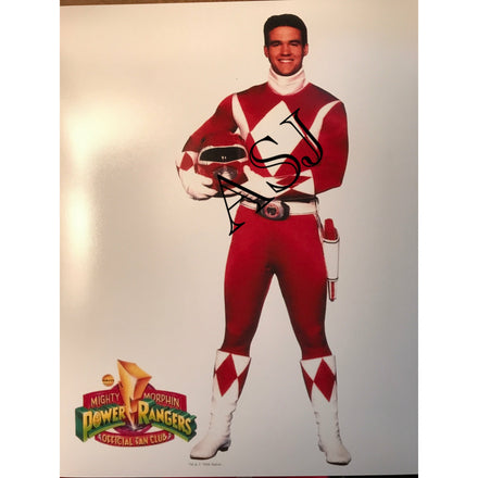 Signed 8x10 — Austin St. John as Jason (Original Red Ranger) — Unmasked in the red suit